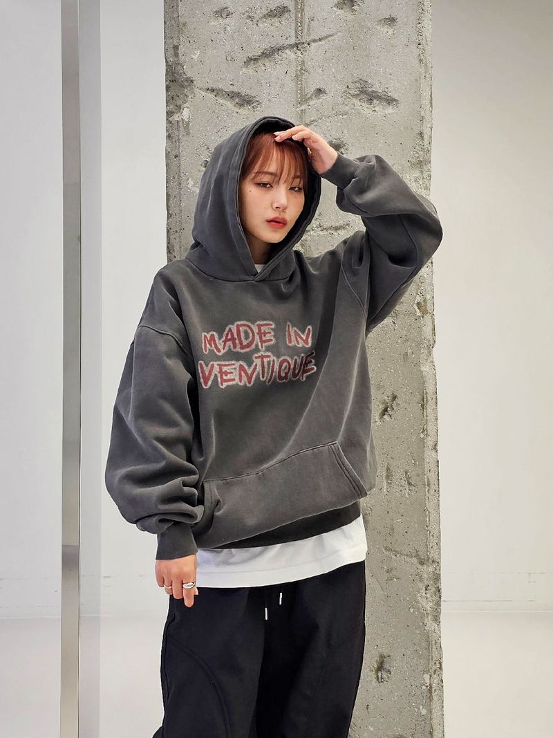 VENTIQUE Pigmate fluff Hoodie 3color