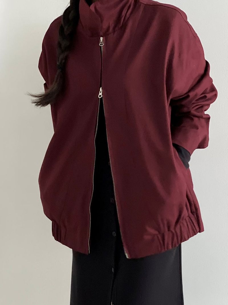 Snap detail blouson jacket