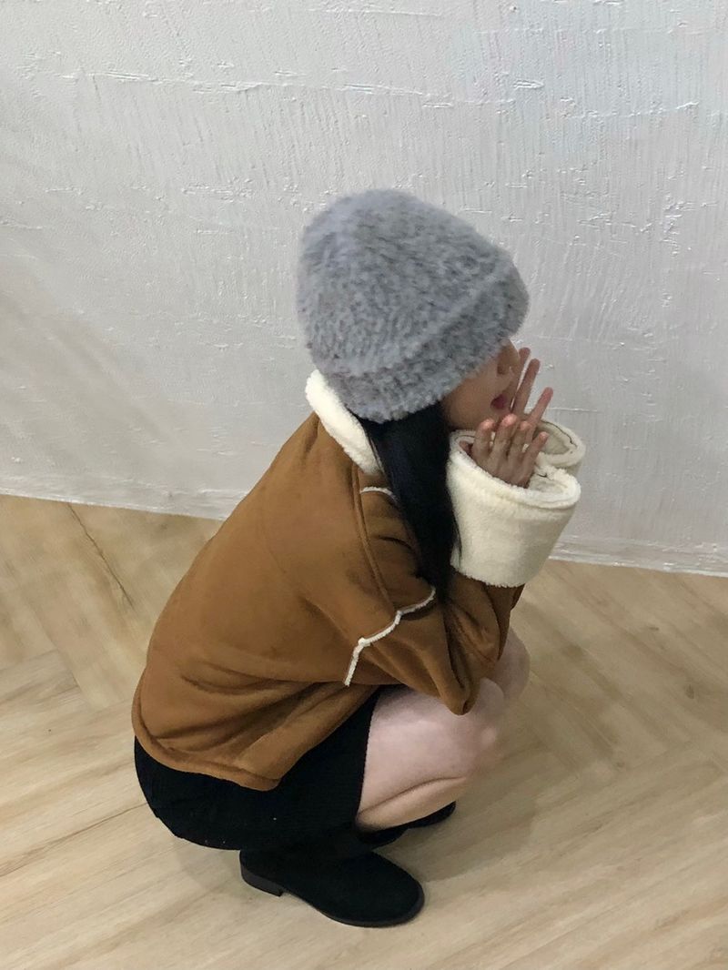 Icy fur beanie