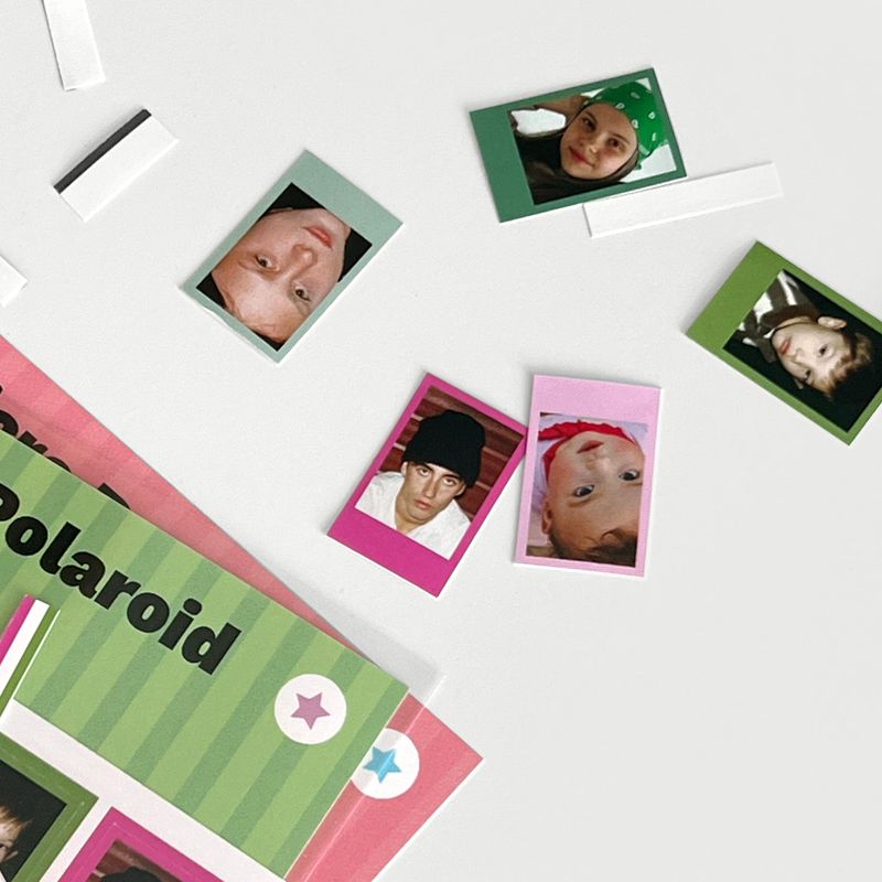 oab micro polaroid sticker / 001,002 set