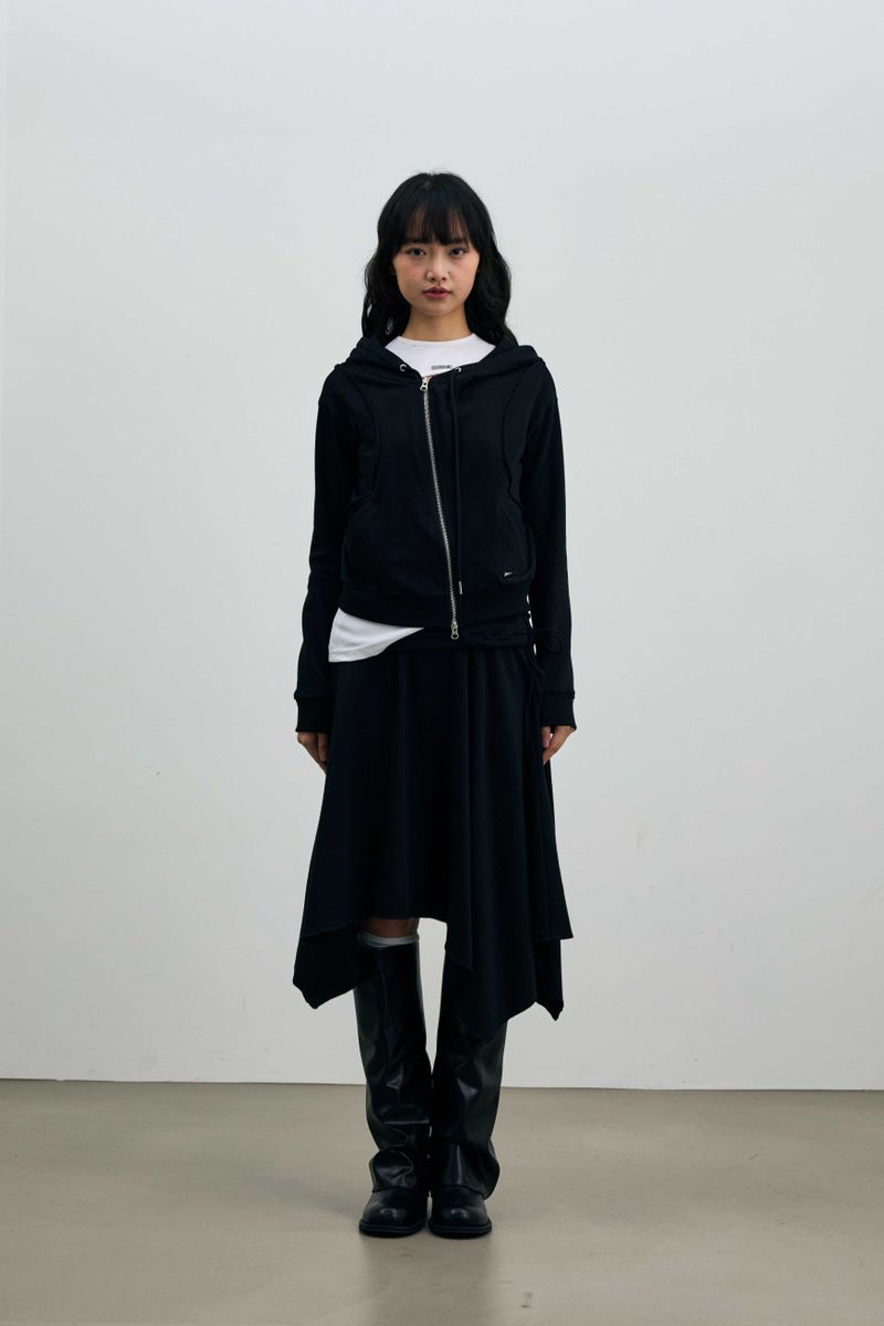 ARIKIM（アリキム）の「 SILENT MIRAGE CROP HOOD ZIP-UP / BLACK（Tops）」