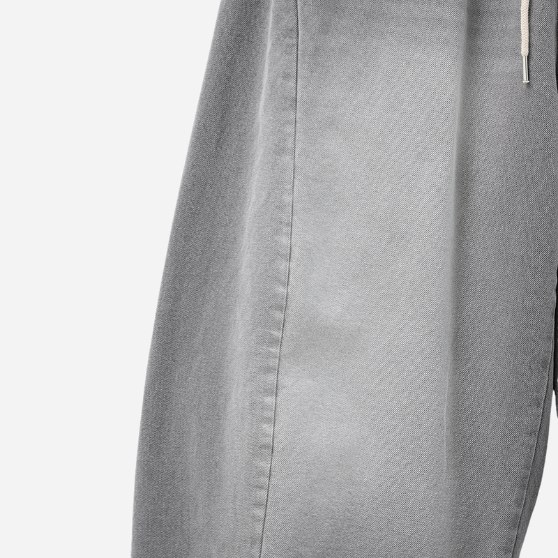 Cement Curved Denim Pants