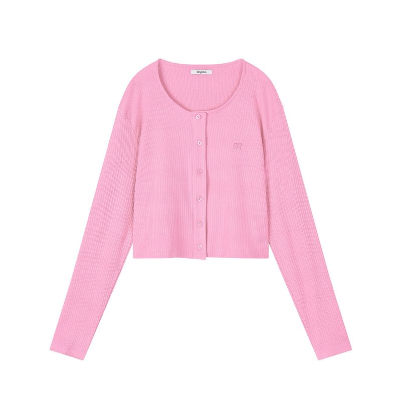 Bella Semi Crop Cardigan Fuchsia