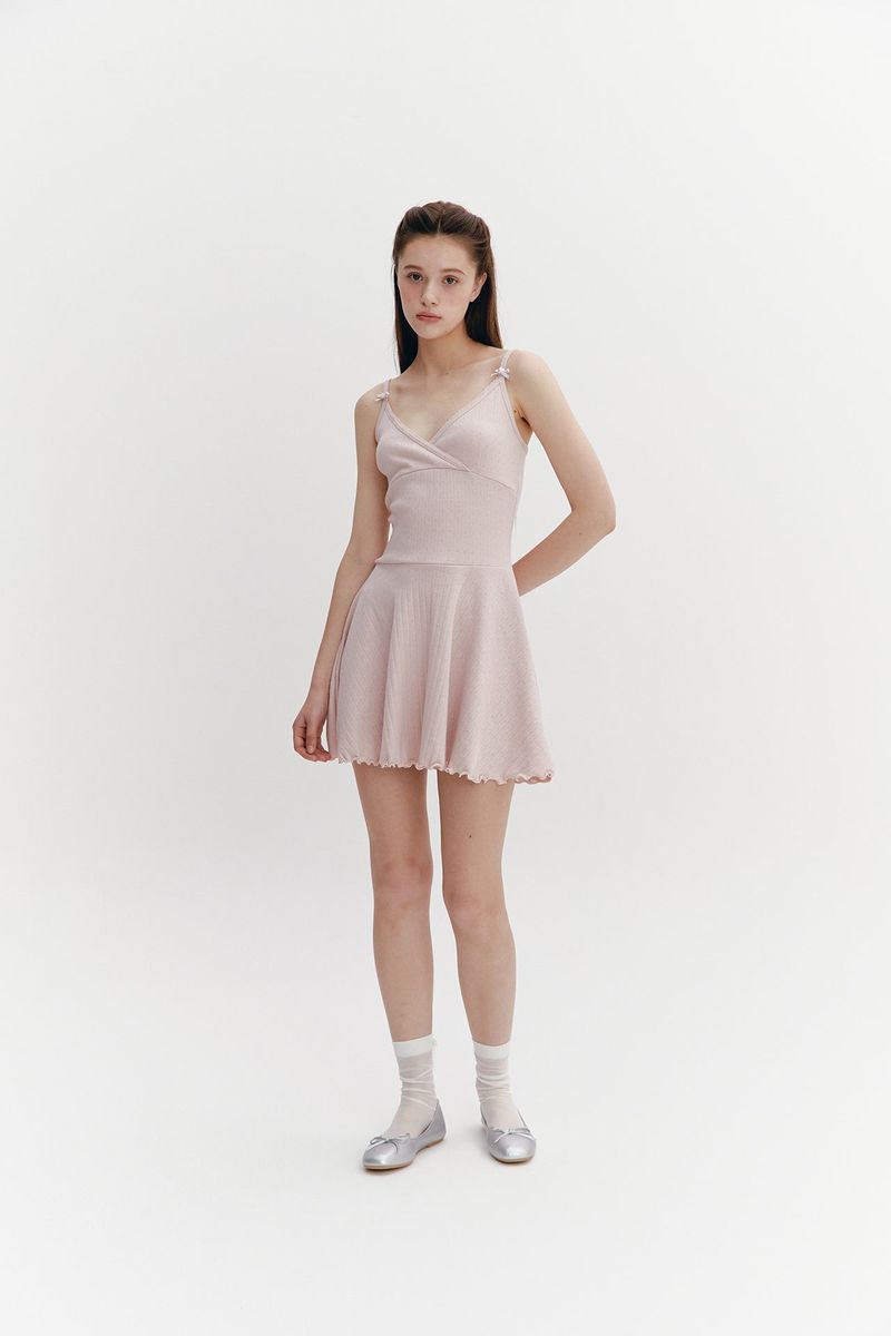 Wave Flare Dress Pink
