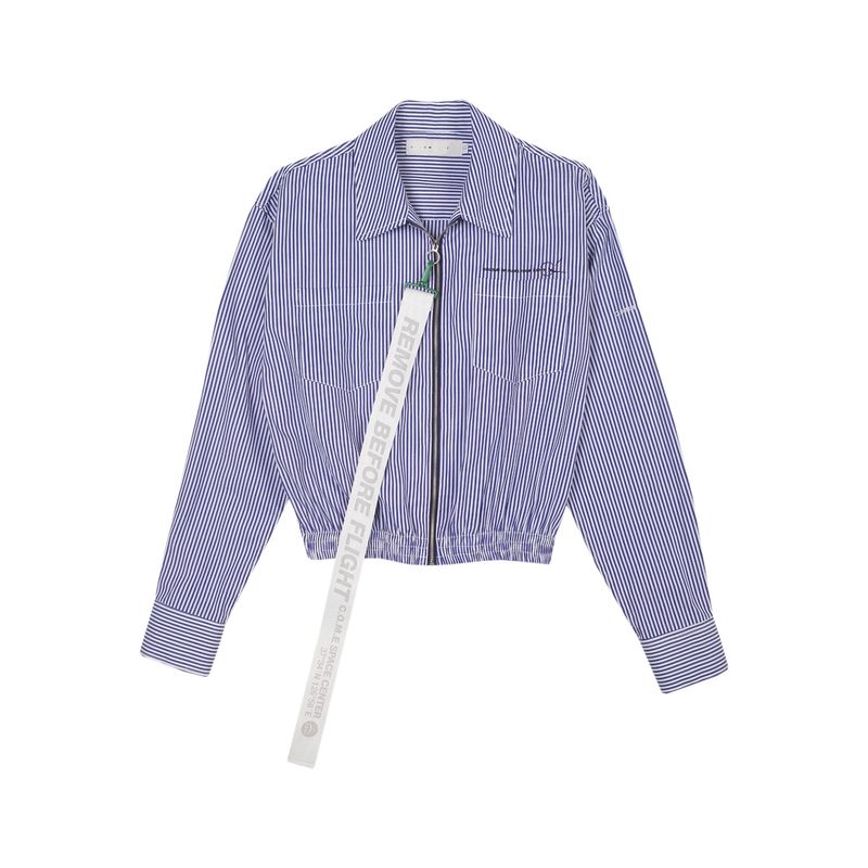 C.O.M.E（シーオーエムイー）の「[UNISEX] Removable Strap Cropped Shirt (STRIPE)（Tops）」