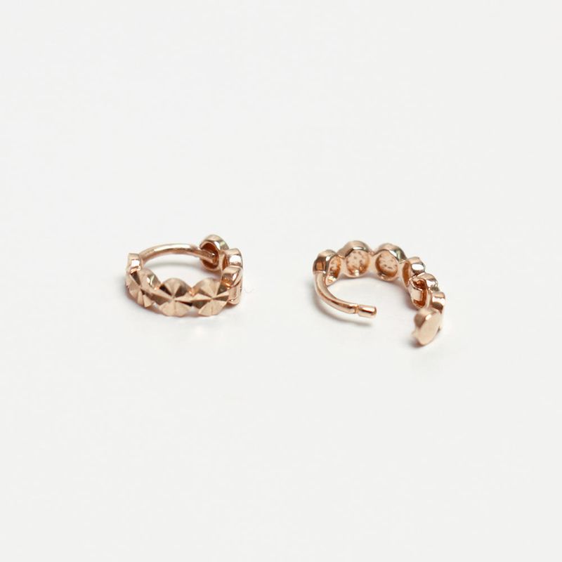 [single earring]14K gold cutting one-touch earring