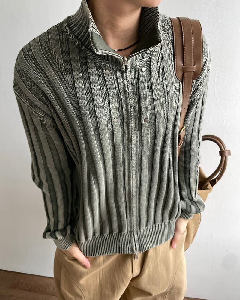 Nex Pigment Knit Zip-up