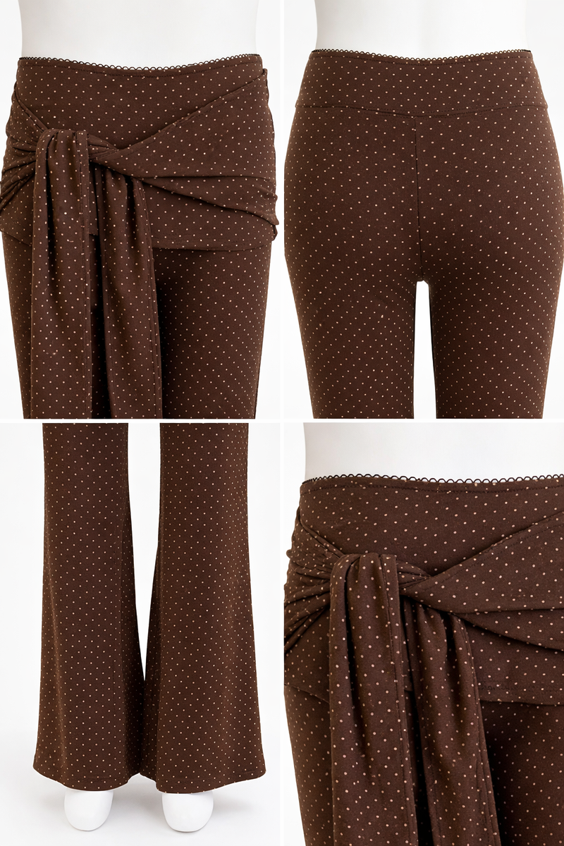 Dot halter cardigan flare training setup (PANTS)