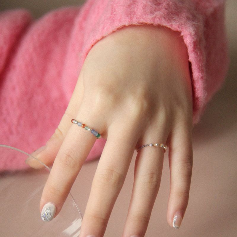 [CCNMADE] 菊 Silver Ring (Light Rainbow)