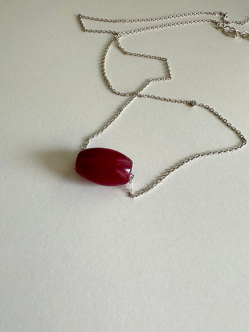 [925silver] Jelly bean necklace