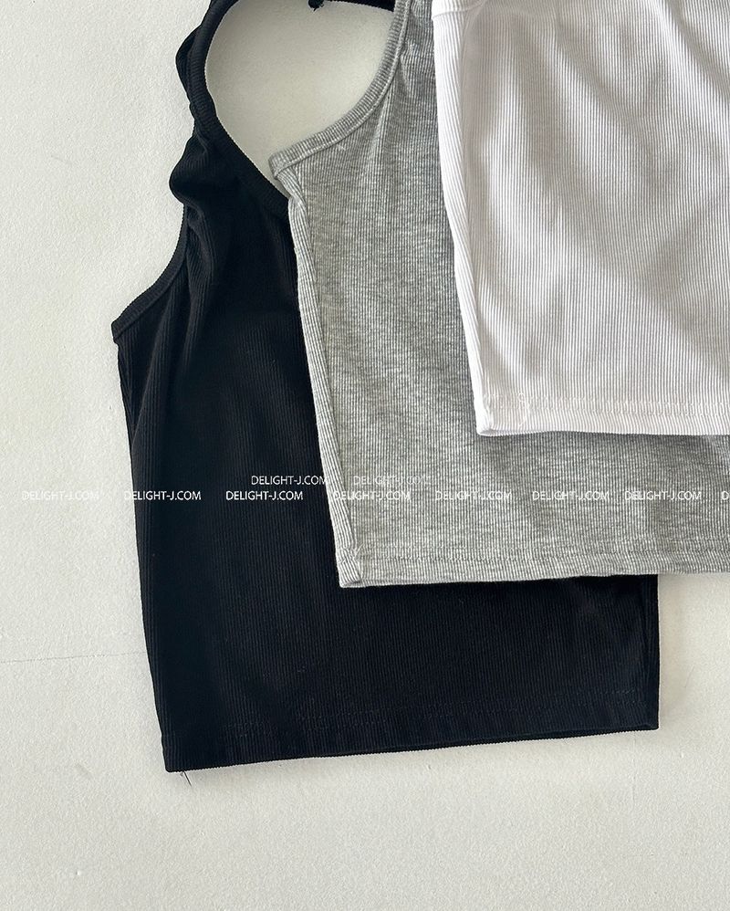 Halterneck Ribbed Sleeveless