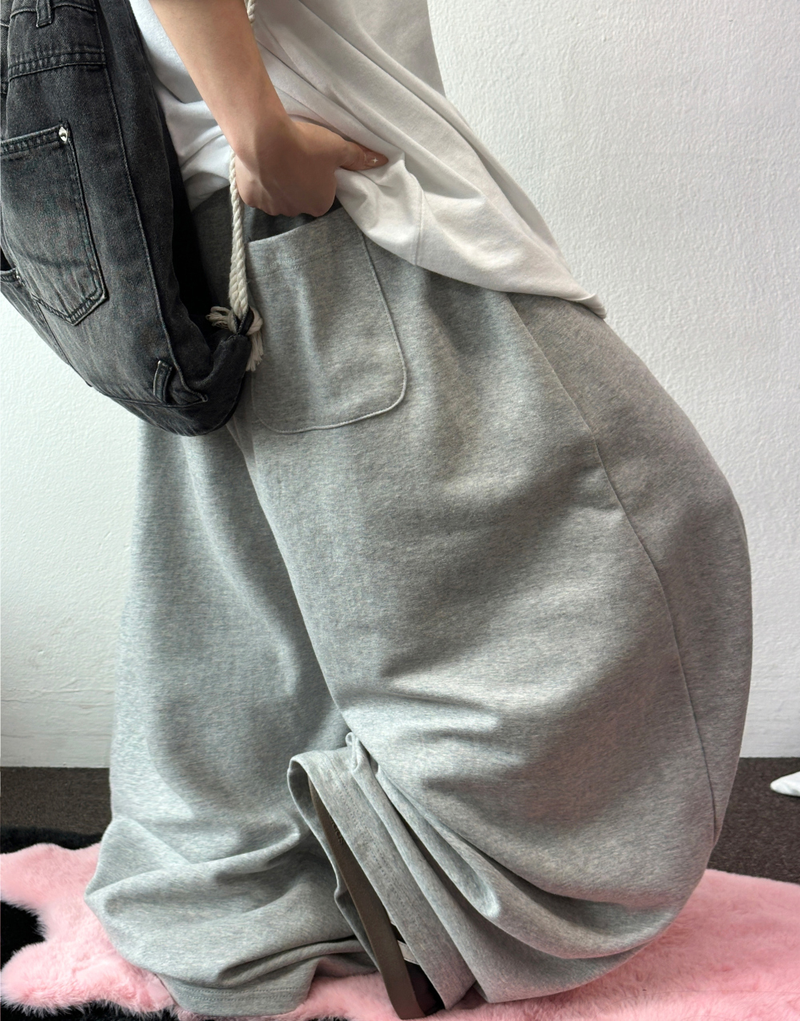 10000 SOLD OUT 🤍 KOREAN / S-XL 🤍 BASIC BALLOON JOGGER WIDE LONG PANTS 🤍🩶 - 2 COLORS