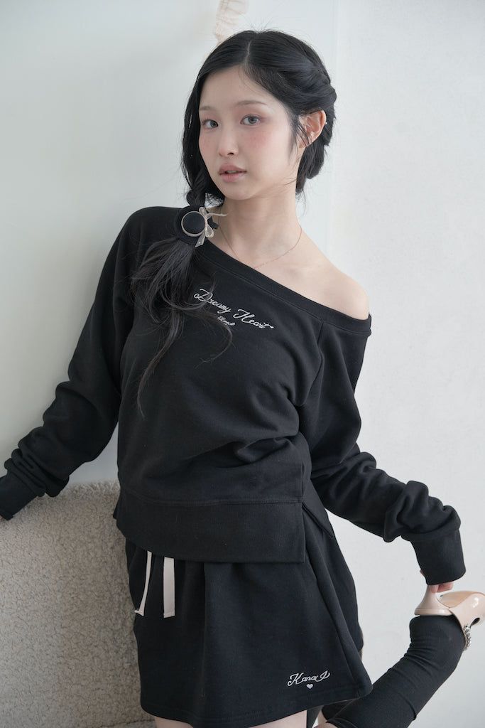 Aラインミニスカート - black