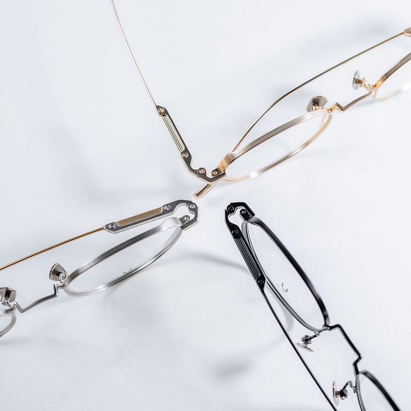Knouun Round titanium glasses CODE. 102. B Navy