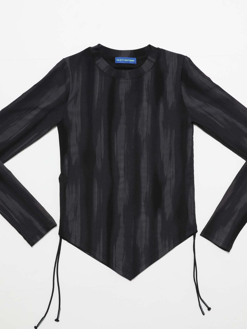 Marble Shirring T-shirts (BK)