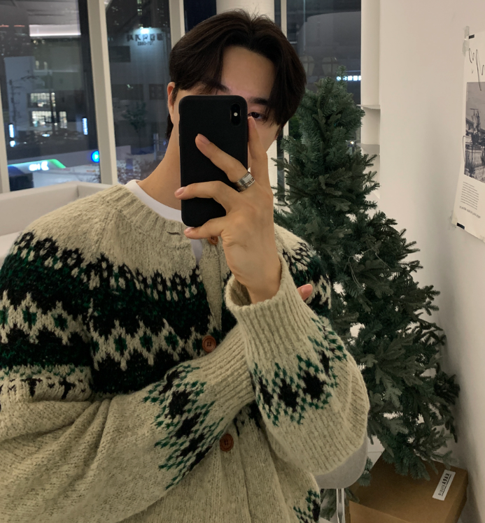 LOOKPLE（ルックプル）の「 Sharp Iceland Nordic Knit Cardigan（Tops）」