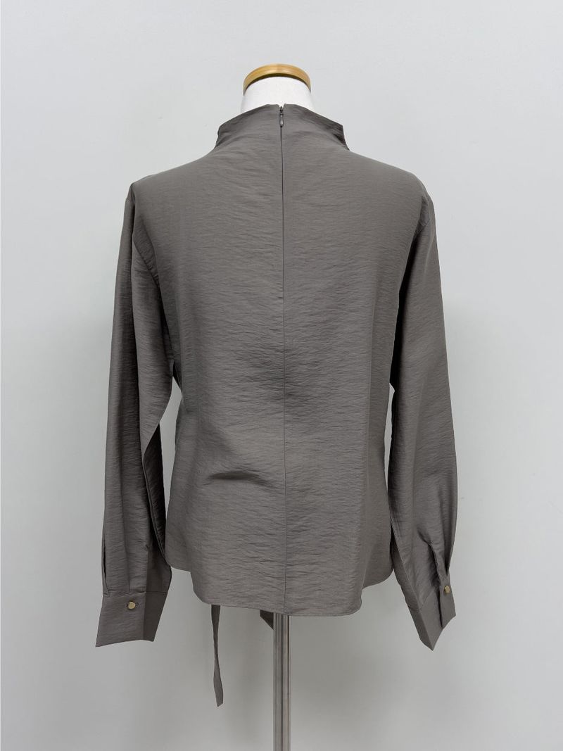 Janna Wrap Mock Neck Blouse