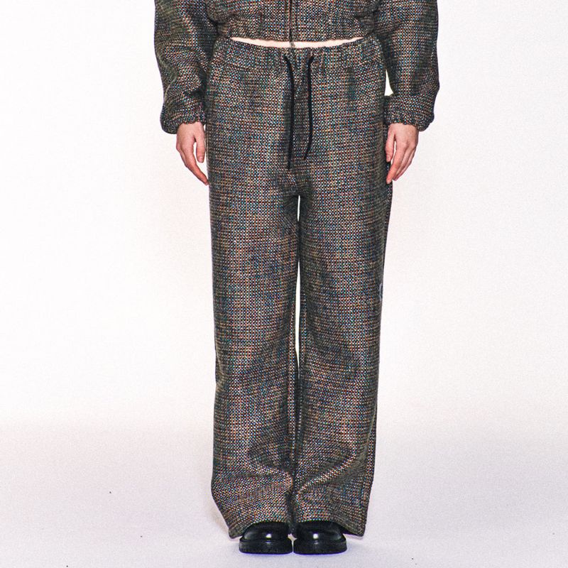 AVRIL TWEED WIDE LONG PANTS (BLUE)
