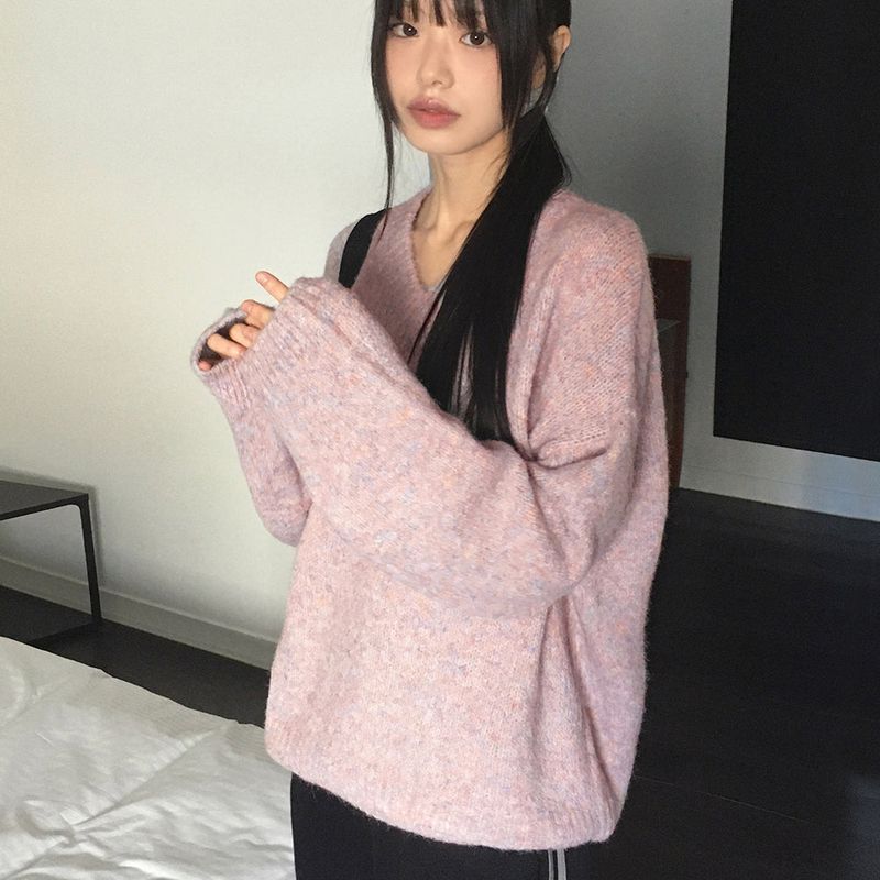 WONDER WONDER（ワンダーワンダー）の「ワンアルパカウールボカシVネックニット（トップス）」