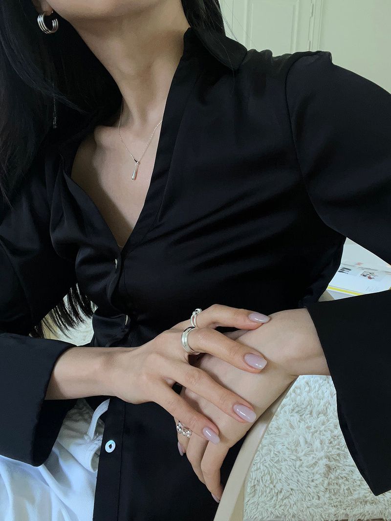 [92.5 silver] Tear drop necklace