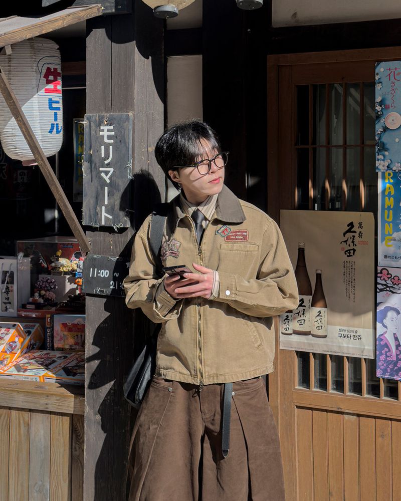 Woven Patch Pigment Work Jacket