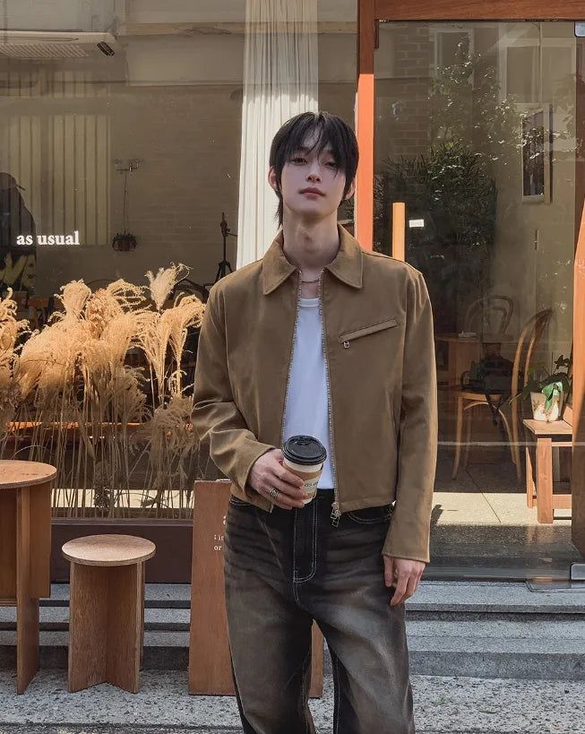 Leek Suede Crop Jacket