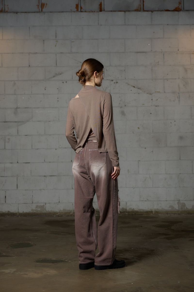 LOTUS DENIM PANTS / DARK BROWN