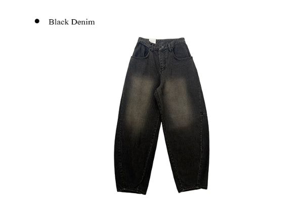 Nipper Cut Balloon Denim Wide Pants