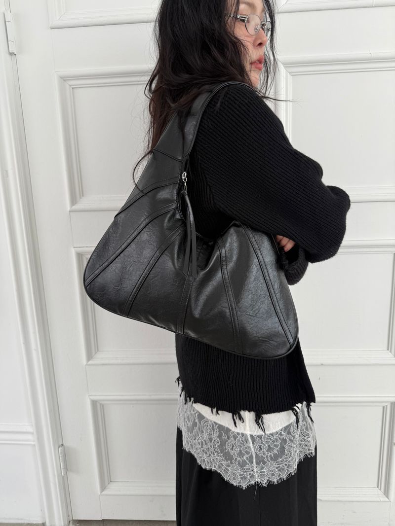 Leather Mush Bag (black)