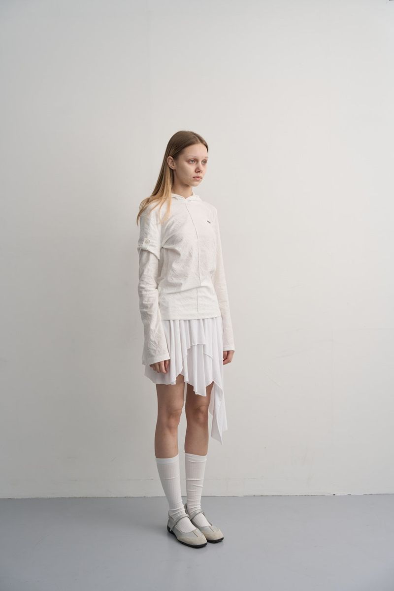  EAZY LAYERED CUT SKIRT-WHITE 