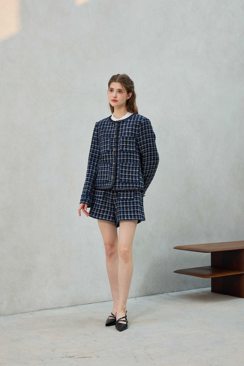 COMELY TWEED SHORTS PANTS / BLACK