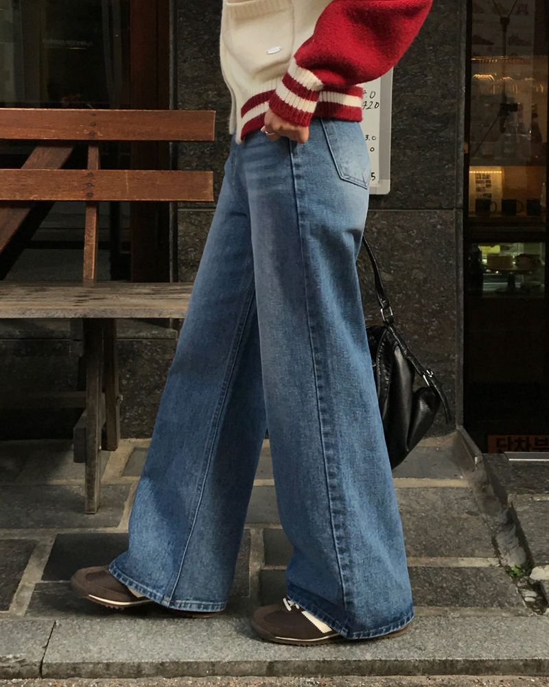 [ORIGINAL] Brushed Denim Wide Pants