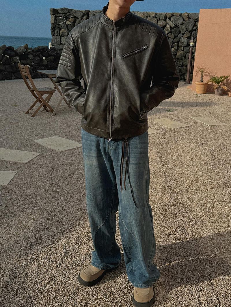 ASCLO Dodge Liner Leather Jacket (3color)