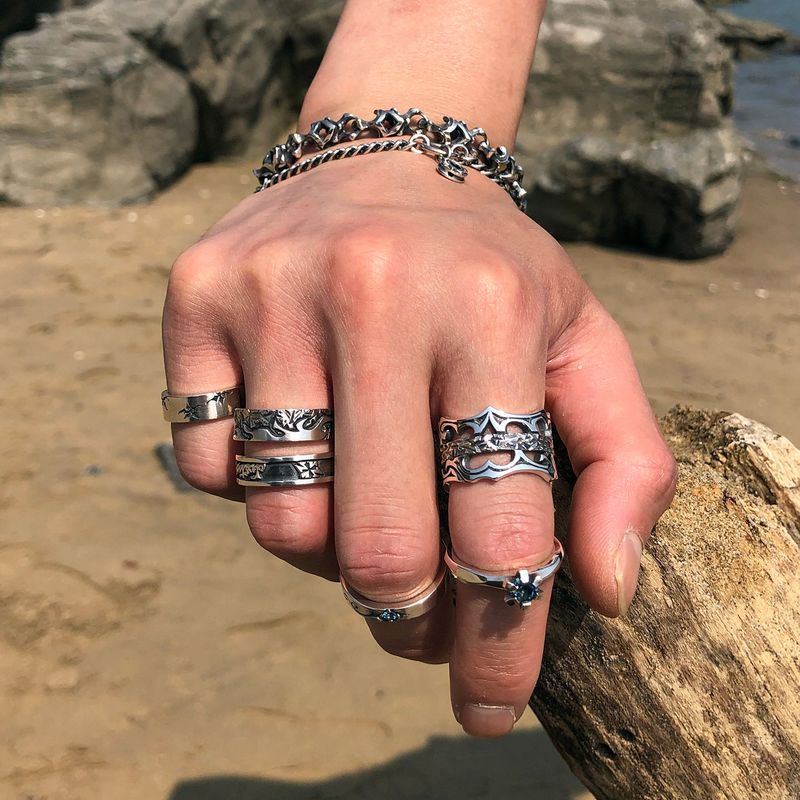 Rough6-S silver ring