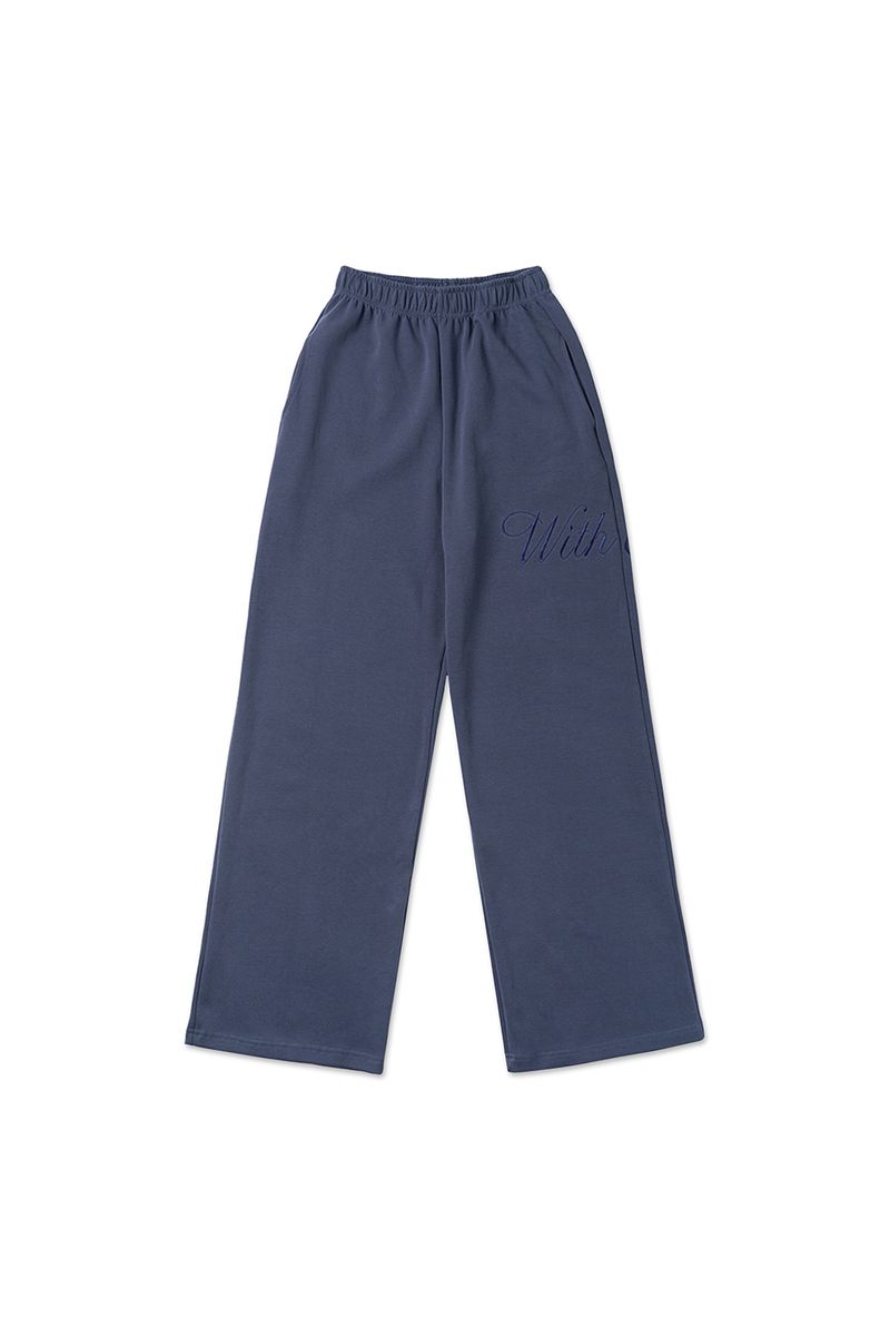 Lettering sweat pants_blue