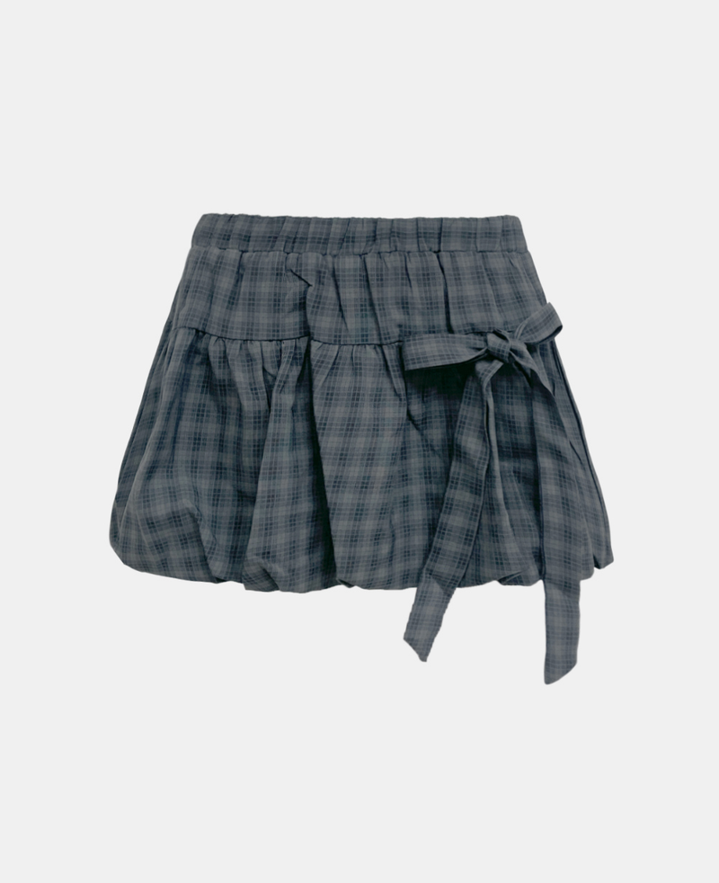 Rosetta Check Ribbon Balloon Skirt