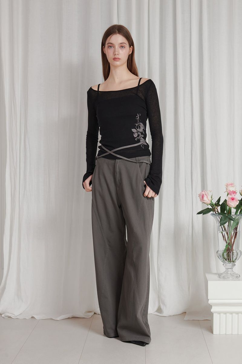 LIV PANTS khaki grey