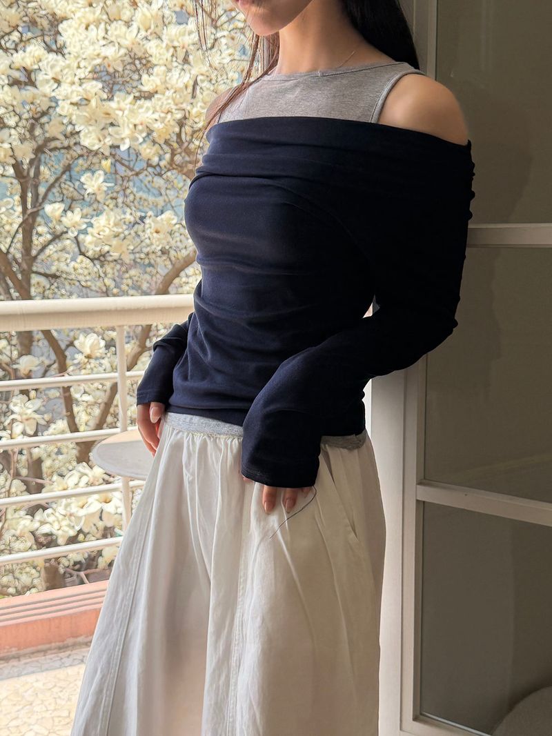 [SET] Layered off shoulder(3color)