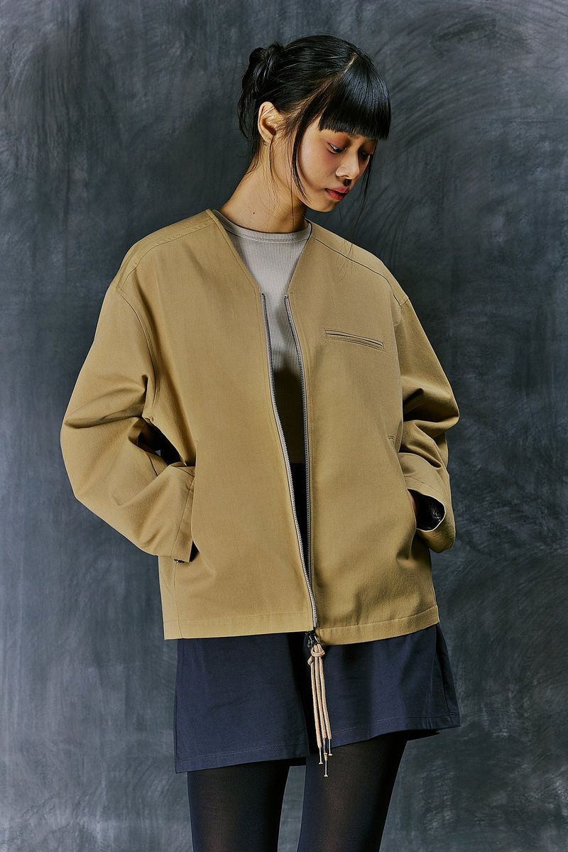 EARTH COTTON Y ZIP-UP JACKET (Beige)