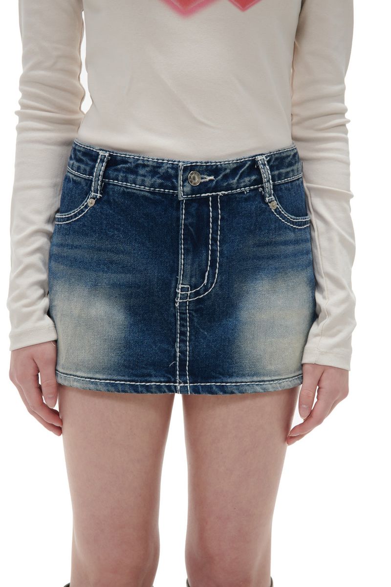 STITCH SKIRT-DARK BLUE