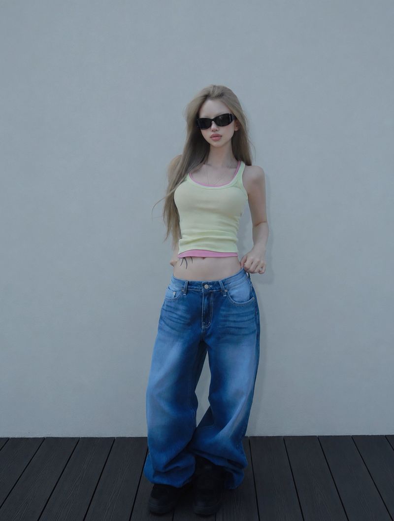 true hoop pink denim