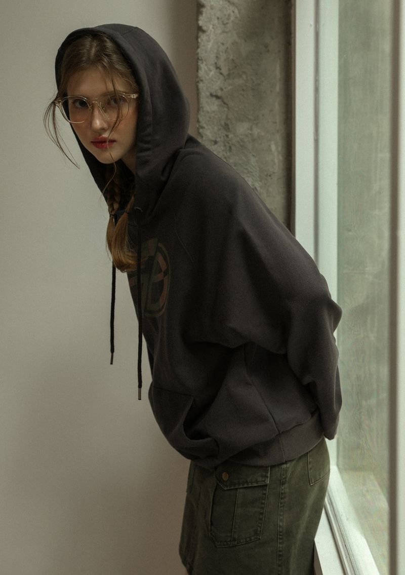 Camo logo high neck hood