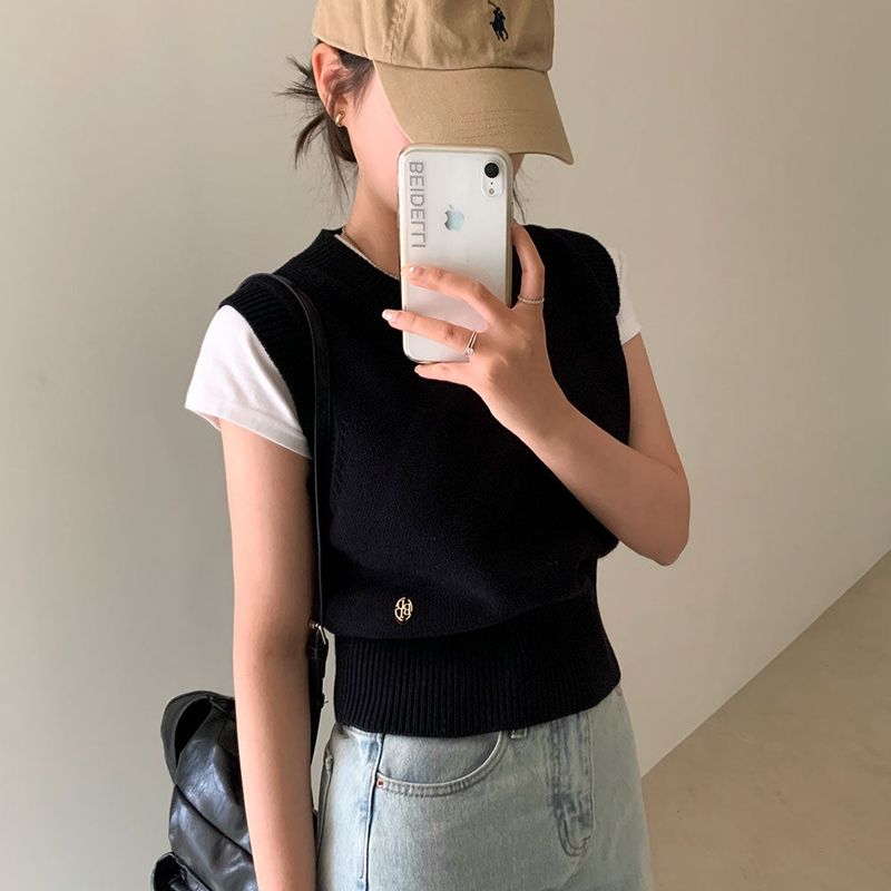 [Bellide made] Old money V-neck knit vest