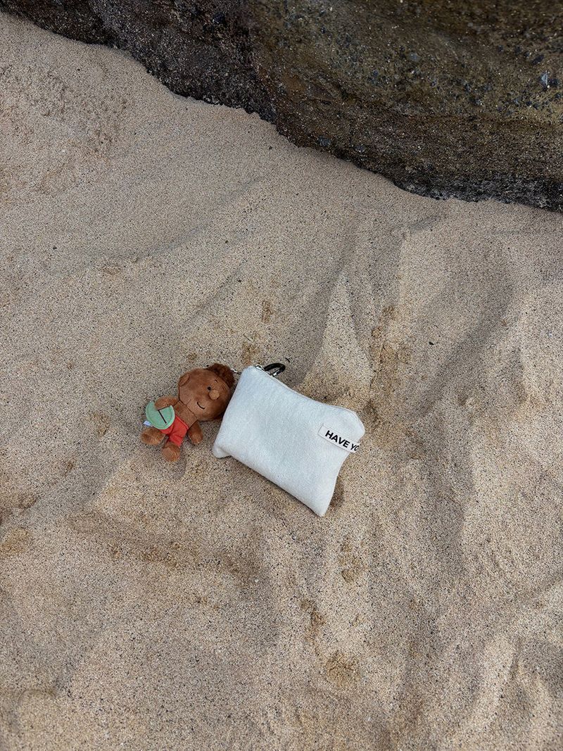 Terry flat pouch - sand , M size