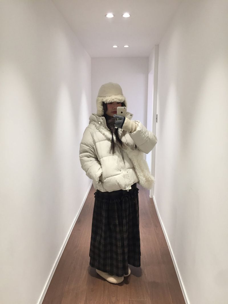 Bella Checkered Long Skirt (2color)