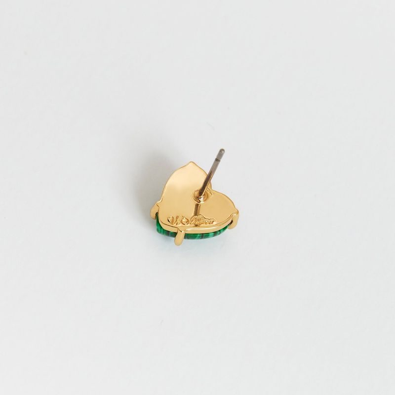 Petite Heart Earrings_Green