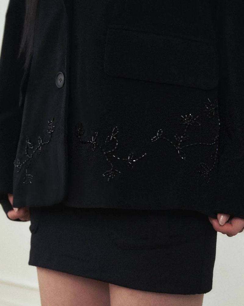Flower Beaded Classic Jacket