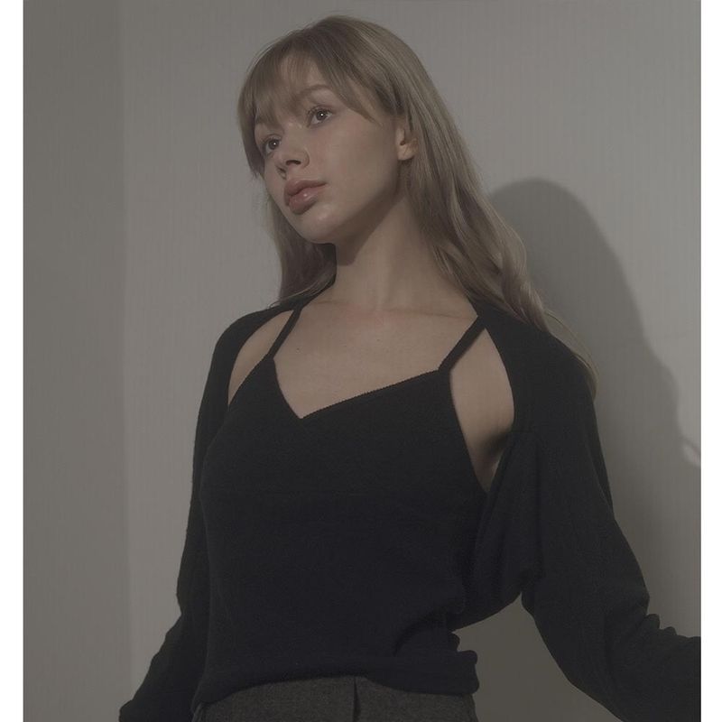CLOUDY BOLERO-BLACK