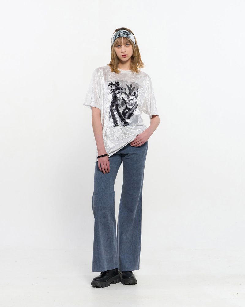 Stripe Bootcut Pants _ BLUE