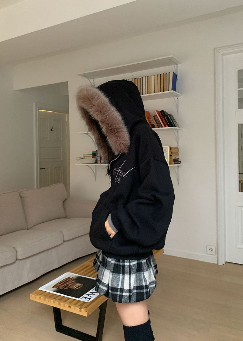 ANGEL FUR HOOD ZIP-UP